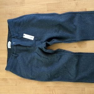 The camp pant in navy nep wool